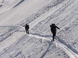 ��������� ����, �� Plan de l'Aiguille(�������� ������� �� �����) ���� ��������� ������� � ����� �� ���� Grands Mulets 27.04.2011 