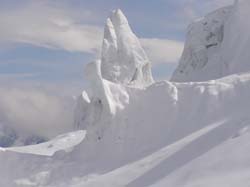 ������ ����, ������� �� ���� Grands Mulets ���� ��������� ����� � ������� �� �������� ������� �� ����� Aiguille du Midi 29.04.2011 